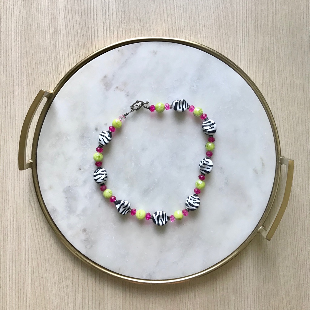 Retro Zebra Necklace